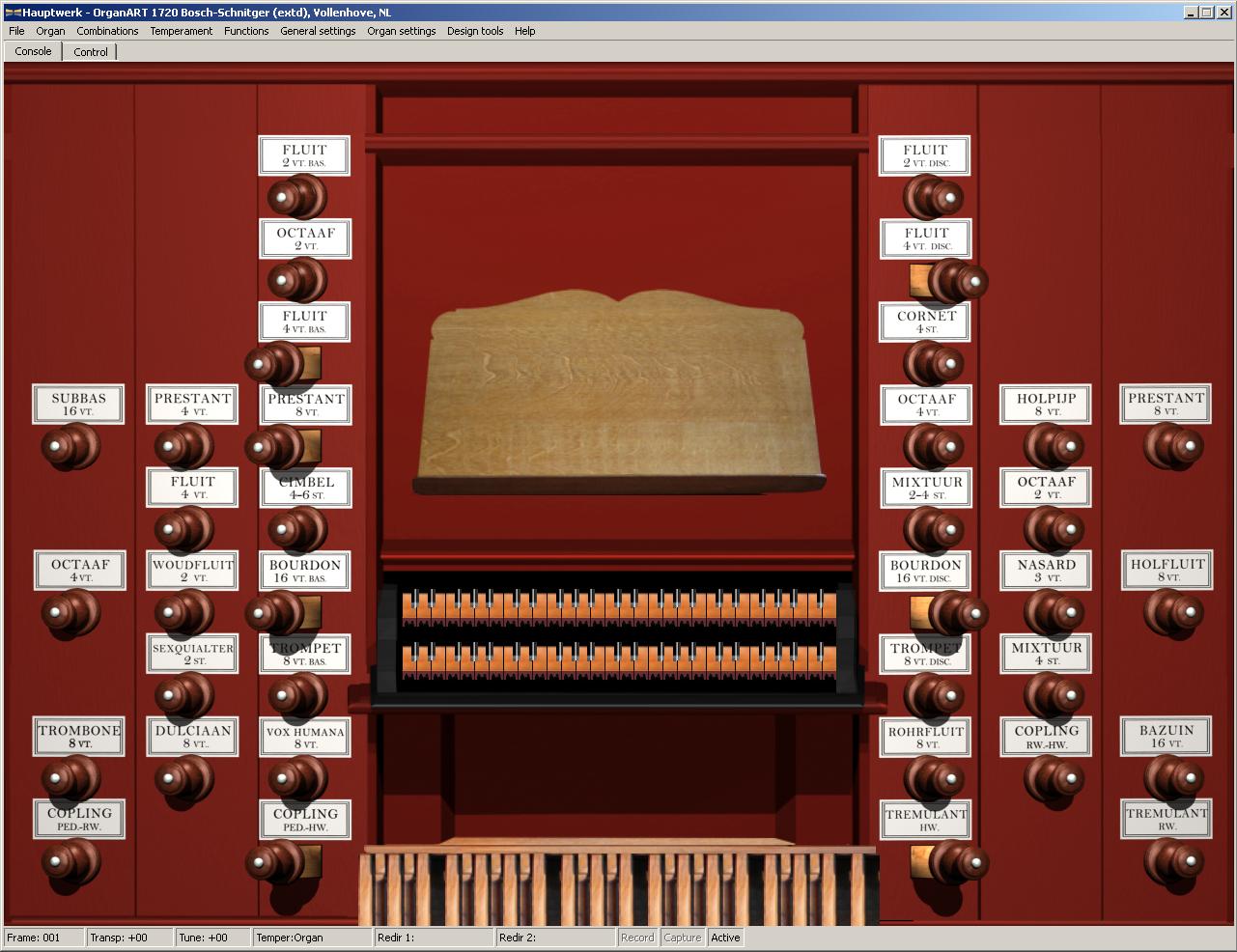 Scherm Vollenhove: 2 klavieren en pedaal een compleet orgel!