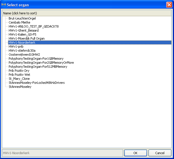selecteer hier een orgel