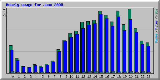 Hourly usage for June 2005