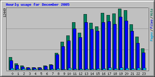 Hourly usage for December 2005