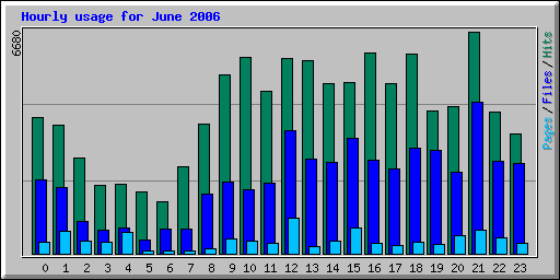 Hourly usage for June 2006