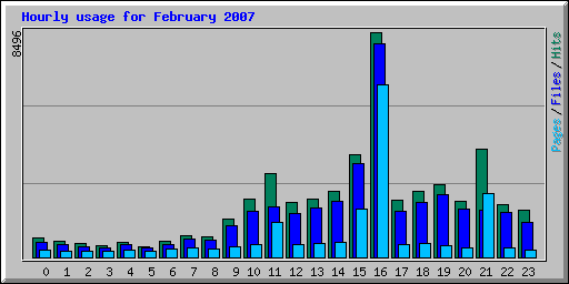 Hourly usage for February 2007