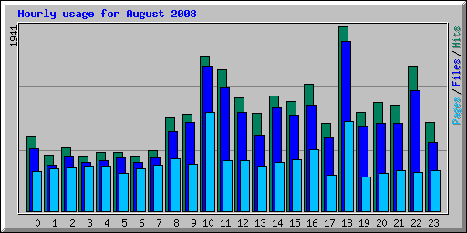 Hourly usage for August 2008