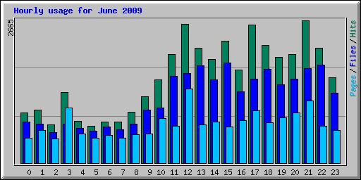 Hourly usage for June 2009