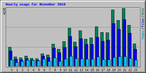 Hourly usage for November 2010