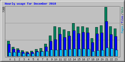 Hourly usage for December 2010