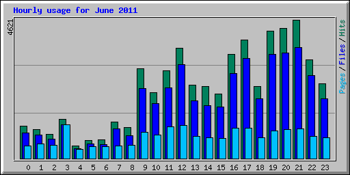 Hourly usage for June 2011