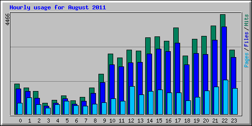 Hourly usage for August 2011