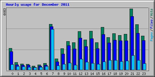 Hourly usage for December 2011